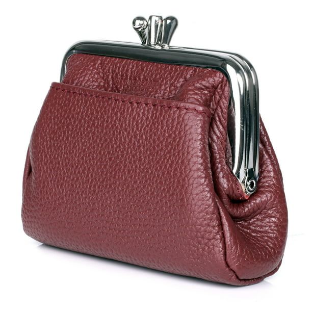 Julia Buxton Women's Hudson Pik-Me-Up Triple Frame Leather, Red