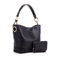 MKF Collection Wandy Soft Vegan Leather Women's Hobo Bag & Wallet Set by Mia K. - (Color Black)