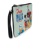 Buckle-Down Women's Disney Wallet, Single Pocket Wristlet, Disney Mickey and Friends Fab Four True Pals Group Pose Sage, Vegan Leather