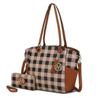 MKF Collection Karlie Tote Handbag with Wallet by Mia K - 2 pieces (Color Light Blue)