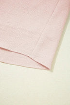 Light Pink Textured Flutter Sleeve Square Neck Bow Back Mini Dress