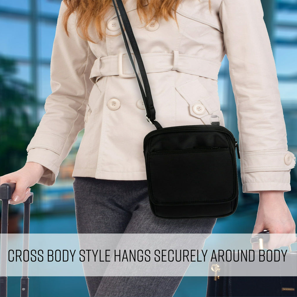 G Force Cross Body Security Pouch, RFID, Black