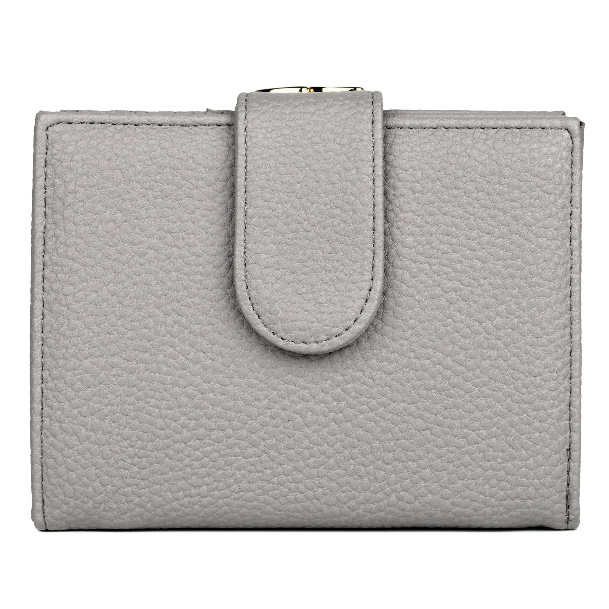 Julia Buxton Women's Pebble Vegan Leather Lexington Wallet, Grey