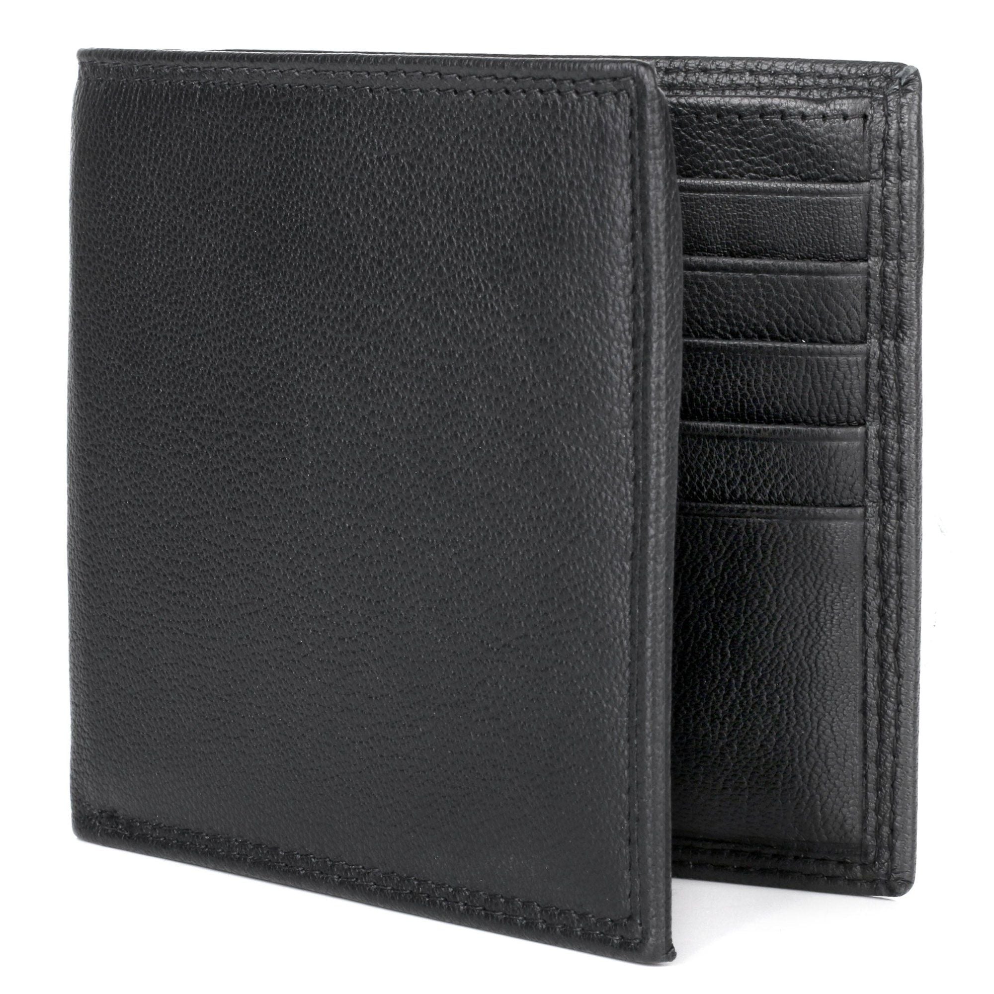 J. Buxton Men's Emblem Cardex Leather, Black