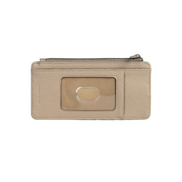 Julia Buxton Women's Hudson Pik-Me-Up Thin Card Holder Leather, White Pepper