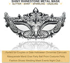 Masquerade Mask for Women Shiny Rhinestone Venetian Party Prom Ball Metal Mask - SJB-DIAMOND ELITES