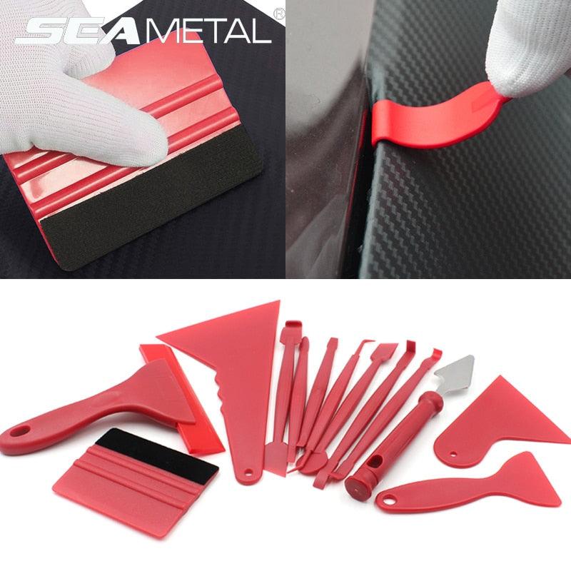 7/13pcs Car Vinyl Film Wrapping Tools Car Sticker Film Scraper Kit Auto Felt Squeegee Scraper Set Knife Decal Plaste Accessories Stevvex