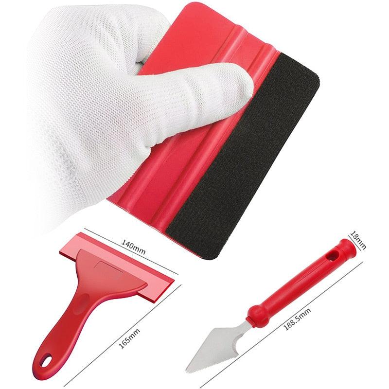 7/13pcs Car Vinyl Film Wrapping Tools Car Sticker Film Scraper Kit Auto Felt Squeegee Scraper Set Knife Decal Plaste Accessories Stevvex