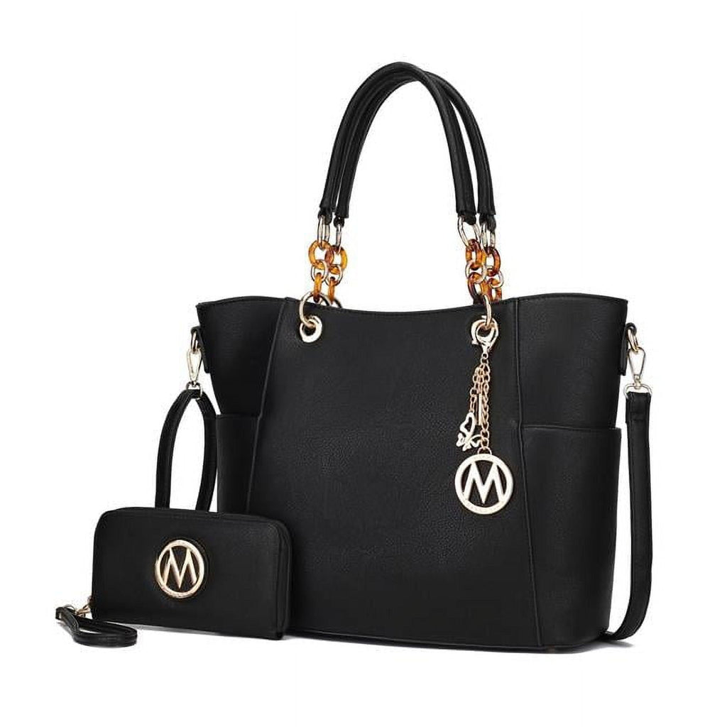 MKF Collection Bonita Vegan Leather Women's Tote Handbag & Wallet by Mia K - ( Color Black)
