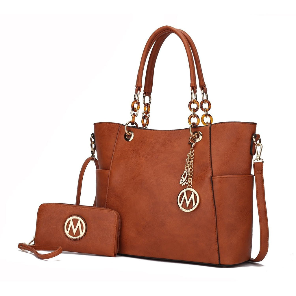 MKF Collection Bonita Vegan Leather Women's Tote Handbag & Wallet by Mia K - ( Color Black)