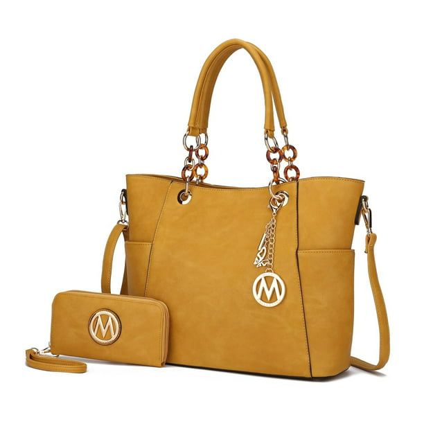MKF Collection Bonita Vegan Leather Women's Tote Handbag & Wallet by Mia K - ( Color Black)