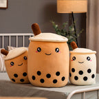 Cute Fruit Drink Plush Stuffed Soft Strawberry Milk Tea Plush Boba Tea Cup Toy Bubble Tea Pillow Cushion Kids Gift Pi-Mart