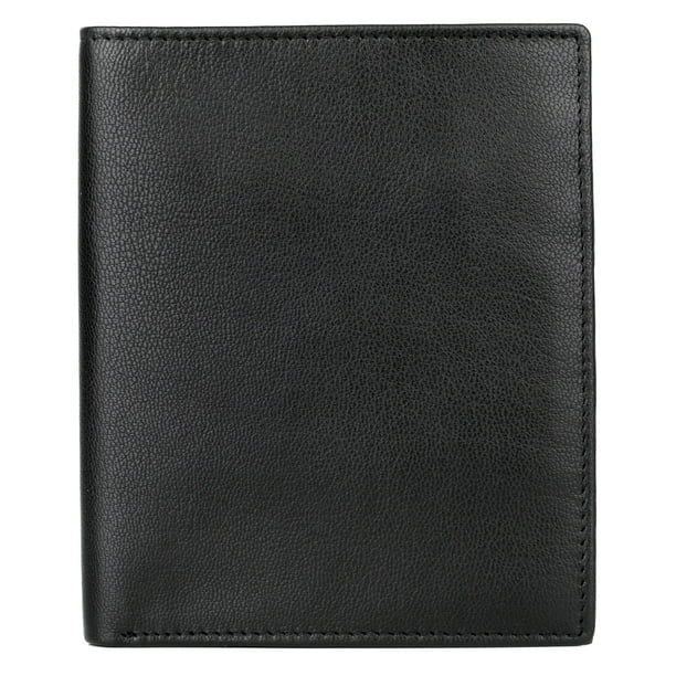 J. Buxton Men's Emblem Credit Card Folio Leather, Black