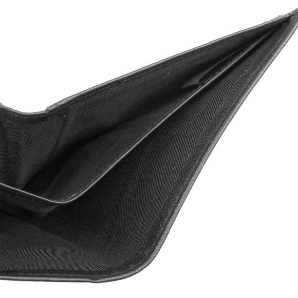J. Buxton Men's Emblem Credit Card Folio Leather, Black