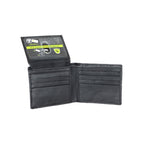 Montauk Leather Club Men's RFID Signal Blocking Genuine Leather Fixed Passcase with Gift Box