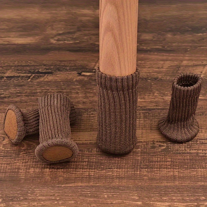 24pcs Cloth Table And Chair Leg Socks Woolen High Elastic Floor Protectors Non Slip Chair Leg Feet Socks Covers Furniture Caps Set, Fit Diameter From, Knitted Furniture Pads Lootquake LLC