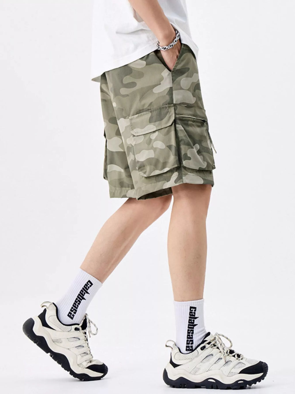 Men's Plus Size Camo Cargo Shorts