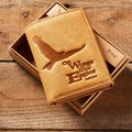 Eagle Tri-Fold in Saddle Tan - Isaiah 40:31 Leather Wallet