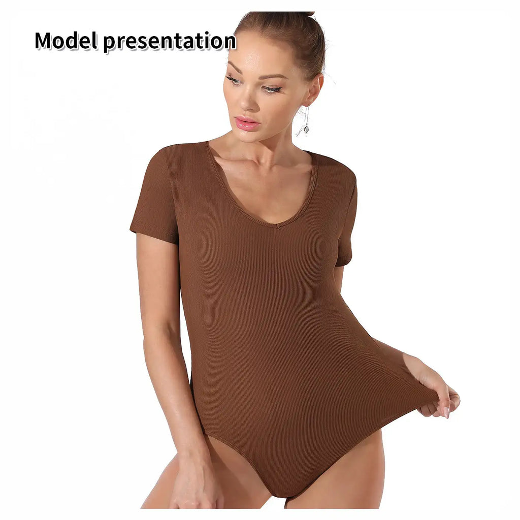 Women's Fashion Simple Solid Color Bodysuit - SJB-DIAMOND ELITES