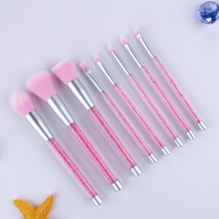 8pcs purple pink crystal makeup brushes Pi-Mart