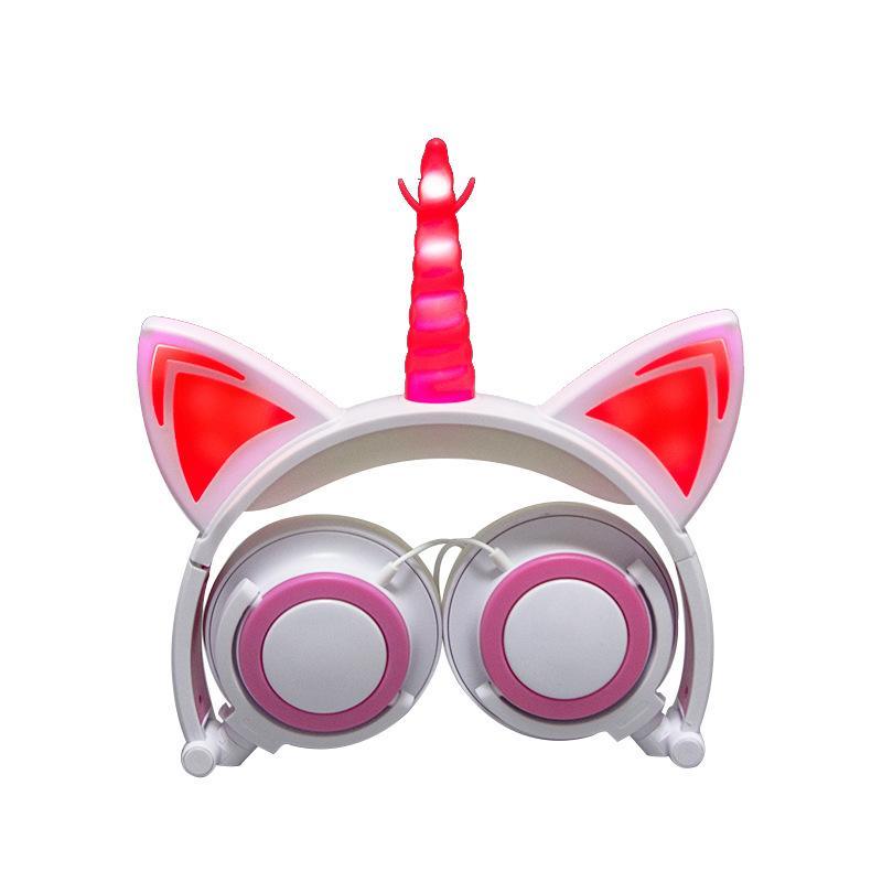 Luxury New Popular Esonstyle Kids Headphones Over Ear with LED Glowing Cat Ears,Safe Wired Kids Headsets 85dB Volume Limited, Food Grade Silicone, 3.5mm Aux Jack, Cat-Inspired Purple Headphones for Girls and Kids - SJB-DIAMOND ELITES