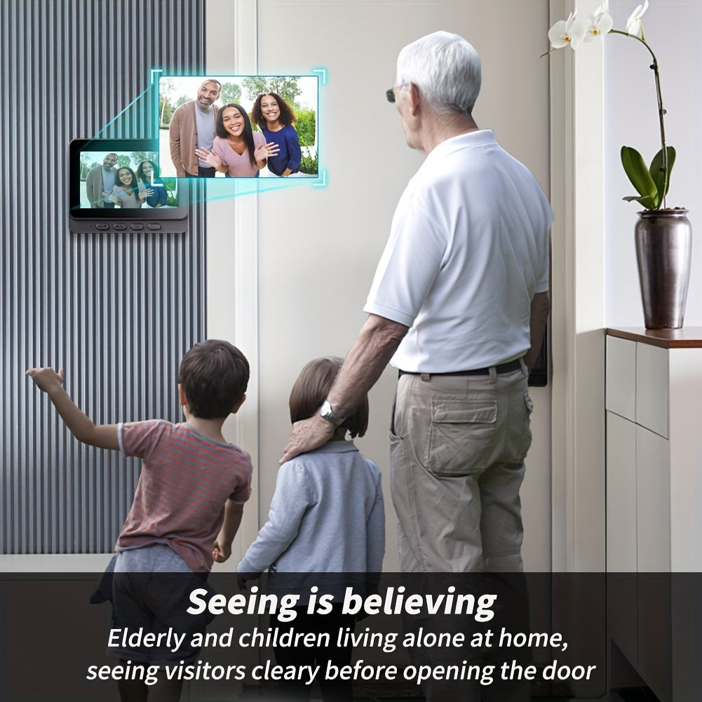 Smart Video Doorbell with HD Camera, Visual Doorbell Camera with 4.3-inch Display, Real-time Indoor Monitoring, Wide Angle, 2-Way Audio, Image & Video Recording, SD Card Local Storage, HD Night Vision, Battery/USB Dual Power, Lootquake LLC