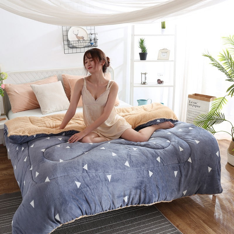 Lamb Velvet Quilt Keeps Warm For Two In Winter Pi-Mart