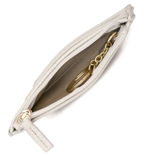 Julia Buxton Women's Pebble RFID Pik-Me-Up Slot Coin Pouch, White Pepper EasyOptionXY LLC