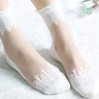 6 Pairs Soft & Breathable Lace Patchwork Crew Socks - Women's Calf Socks with Comfortable Stockings & Hosiery for Everyday Wear Lootquake LLC