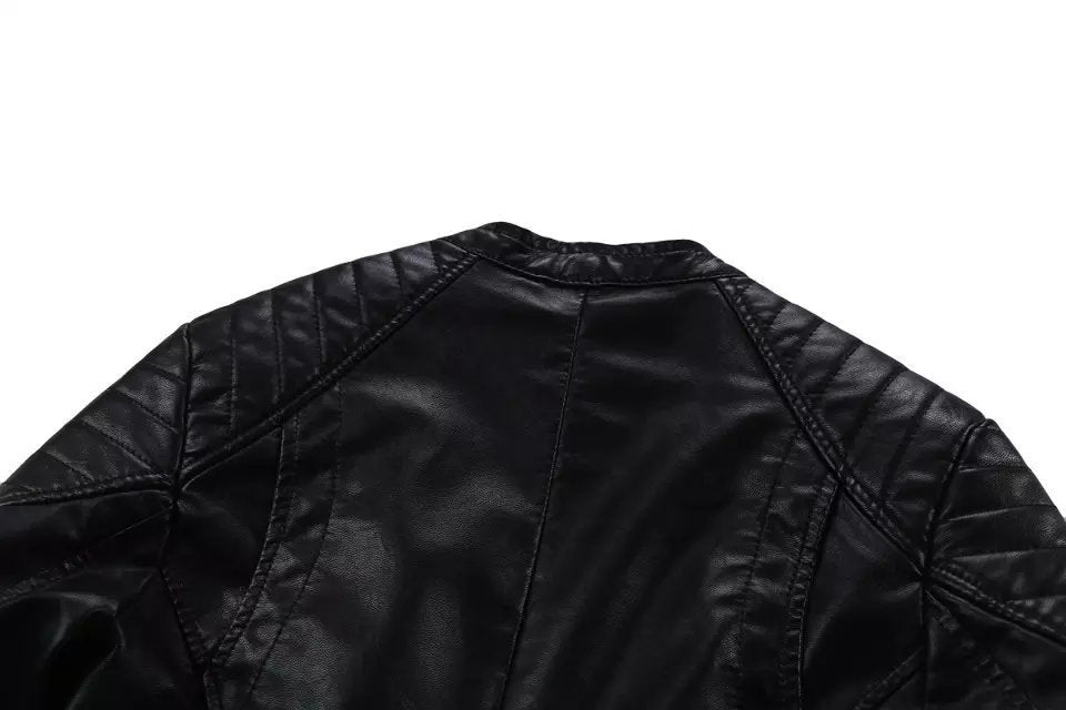 PU leather motorcycle leather jacket Pi-Mart