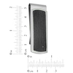 Mens Cubic Zirconia and Stainless Steel Black Ion-Plated Textured Money Clip EasyOptionXY LLC
