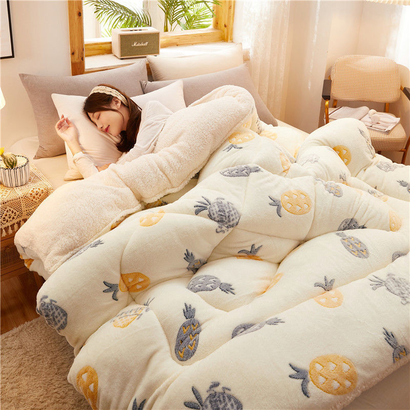 Winter Thick Quilt - Lamb Velvet Double Quilt Core for Dormitory Single Bed (100x150cm to 200x230cm) Pi-Mart