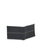 47 Maple Men's Center Stitch Design Genine Black Leather RFID Fixed Passcase Wallet in Tin Box EasyOptionXY LLC