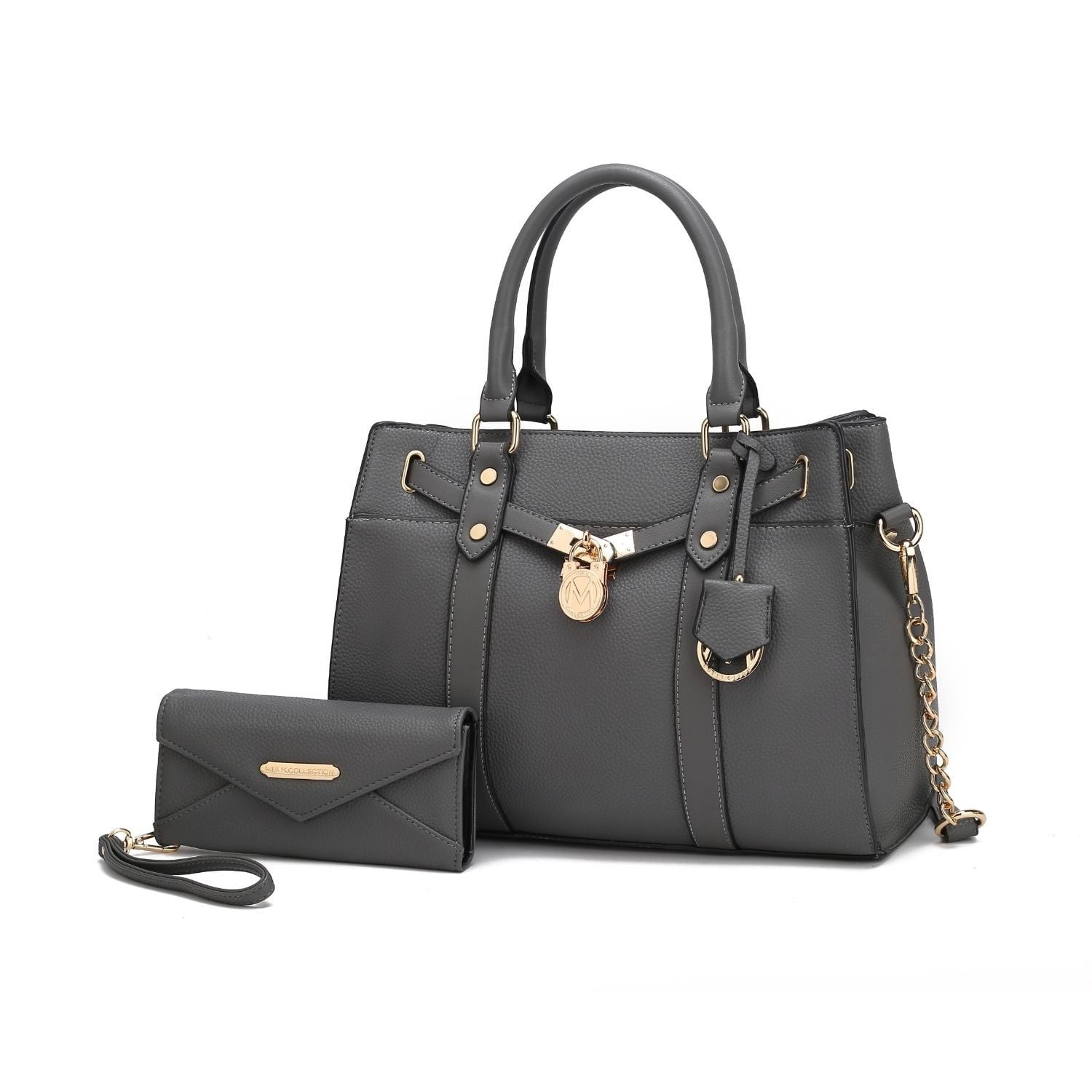 MKF Collection Christine Vegan Leather Women's Satchel Bag with wallet by Mia K ¨C 2 pieces (Color Cognac) EasyOptionXY LLC