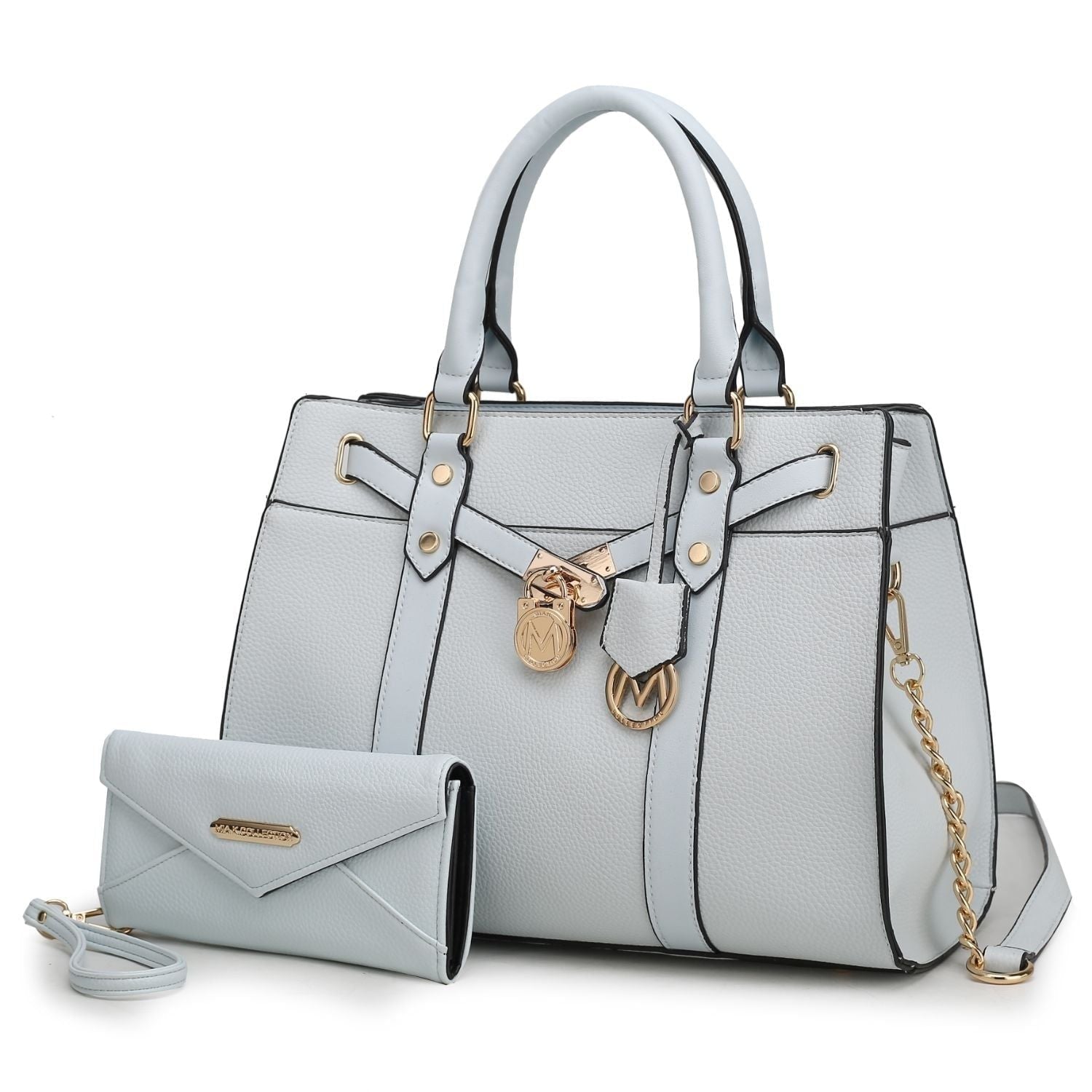 MKF Collection Christine Vegan Leather Women's Satchel Bag with wallet by Mia K ¨C 2 pieces (Color Cognac) EasyOptionXY LLC