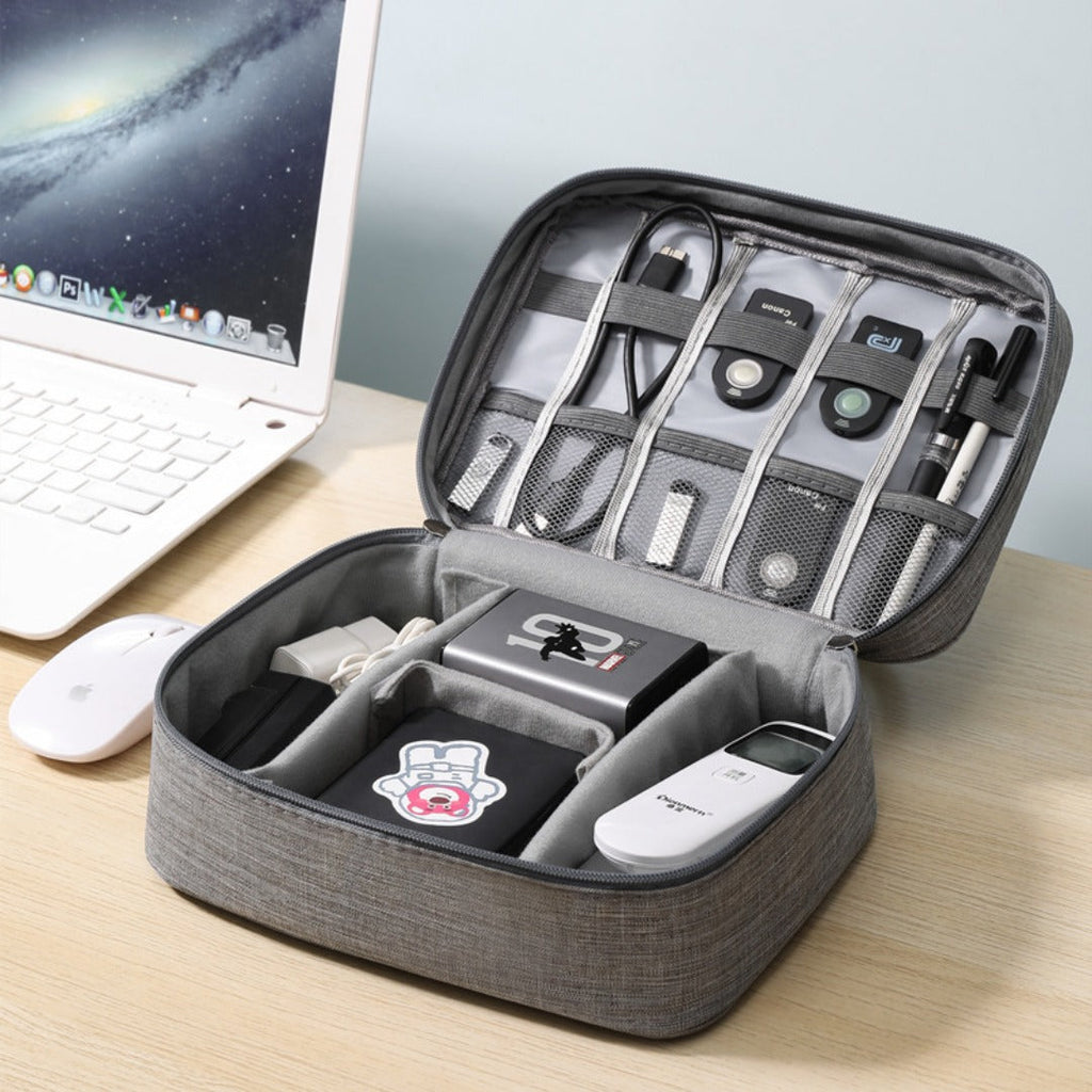 Data cable storage bag, large-capacity grid charger storage bag, mobile hard disk, earphone bag, travel portable waterproof digital bag. - SJB-DIAMOND ELITES