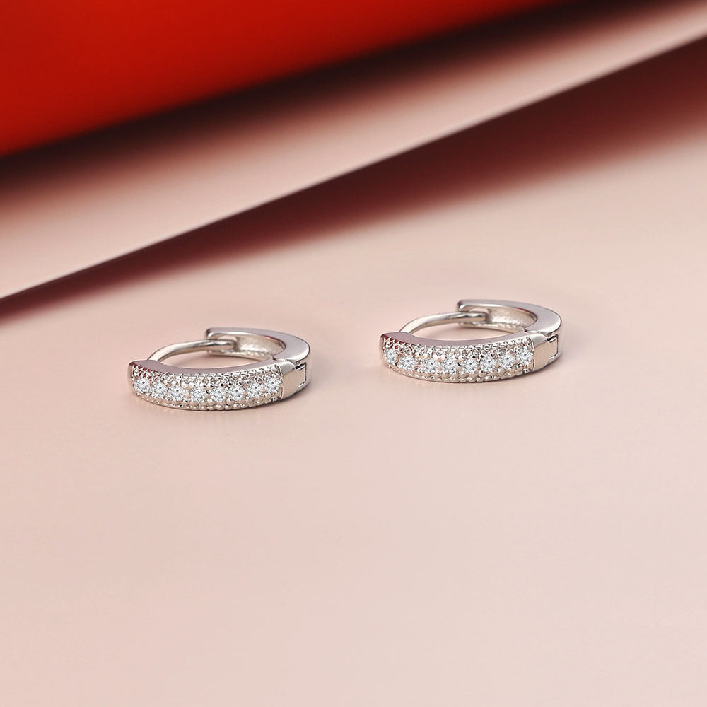 Vintage Earrings 3A Zircon White Gold Plated Pi-Mart