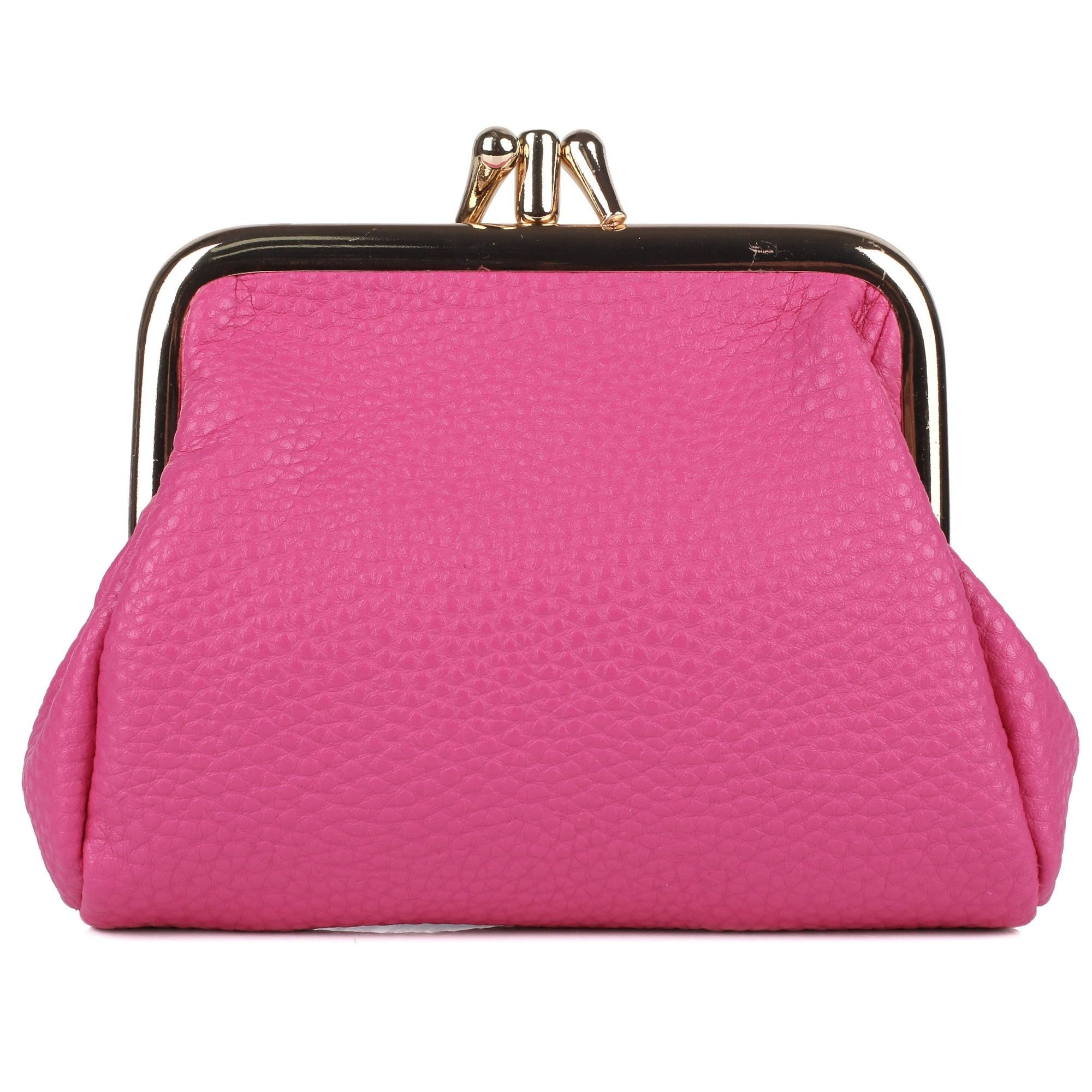 Julia Buxton Women's Pebble Vegan Leather Triple Frame, Fuchsia EasyOptionXY LLC