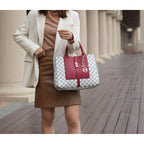 MKF Collection Yuliana Circular Print Satchel Handbag with Wallet by Mia K - 2 pieces (Color Red) EasyOptionXY LLC