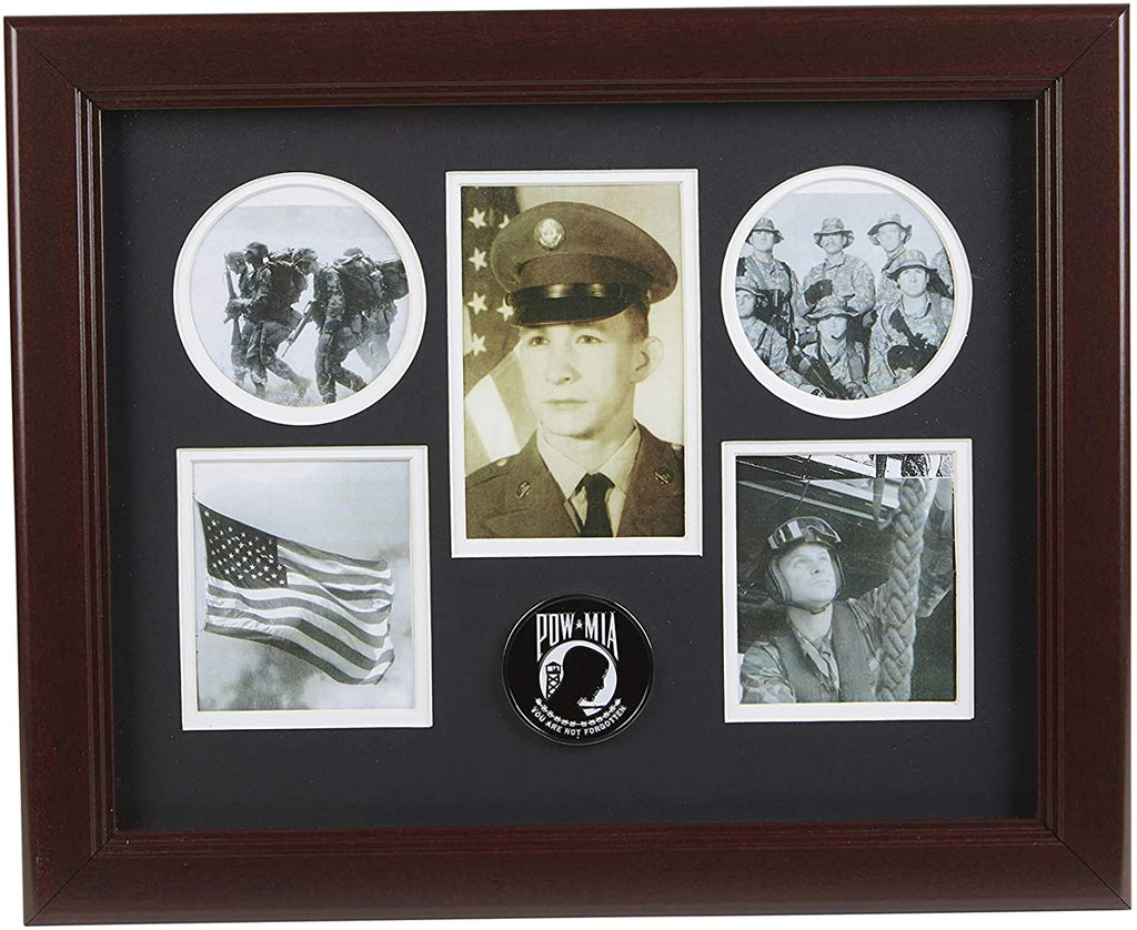 The Military Gift Store US Flag Store POW/MIA Medallion 5 Picture Collage Frame. The Military Gift Store