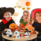 Cute Ghost Halloween Decorations Indoor, Wooden Tiered Tray Decor Table Sign Set of 3, Black Cat Bat Witch Broom Signs Pumpkin Blocks for Party Home Shelf Display (A-Ghost) - SJB-DIAMOND ELITES