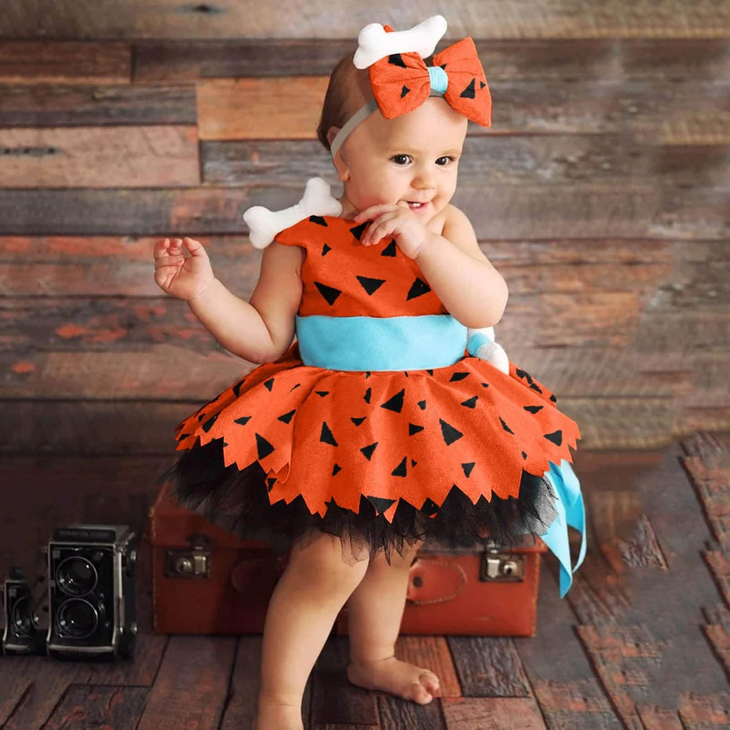 Toddler Kids Caveman Halloween Costume Baby Girls Boys Historical tone ge Caveman Cavegirl Dress Pebbles - SJB-DIAMOND ELITES