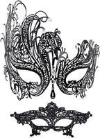 Masquerade Mask for Women Shiny Rhinestone Venetian Party Prom Ball Metal Mask - SJB-DIAMOND ELITES