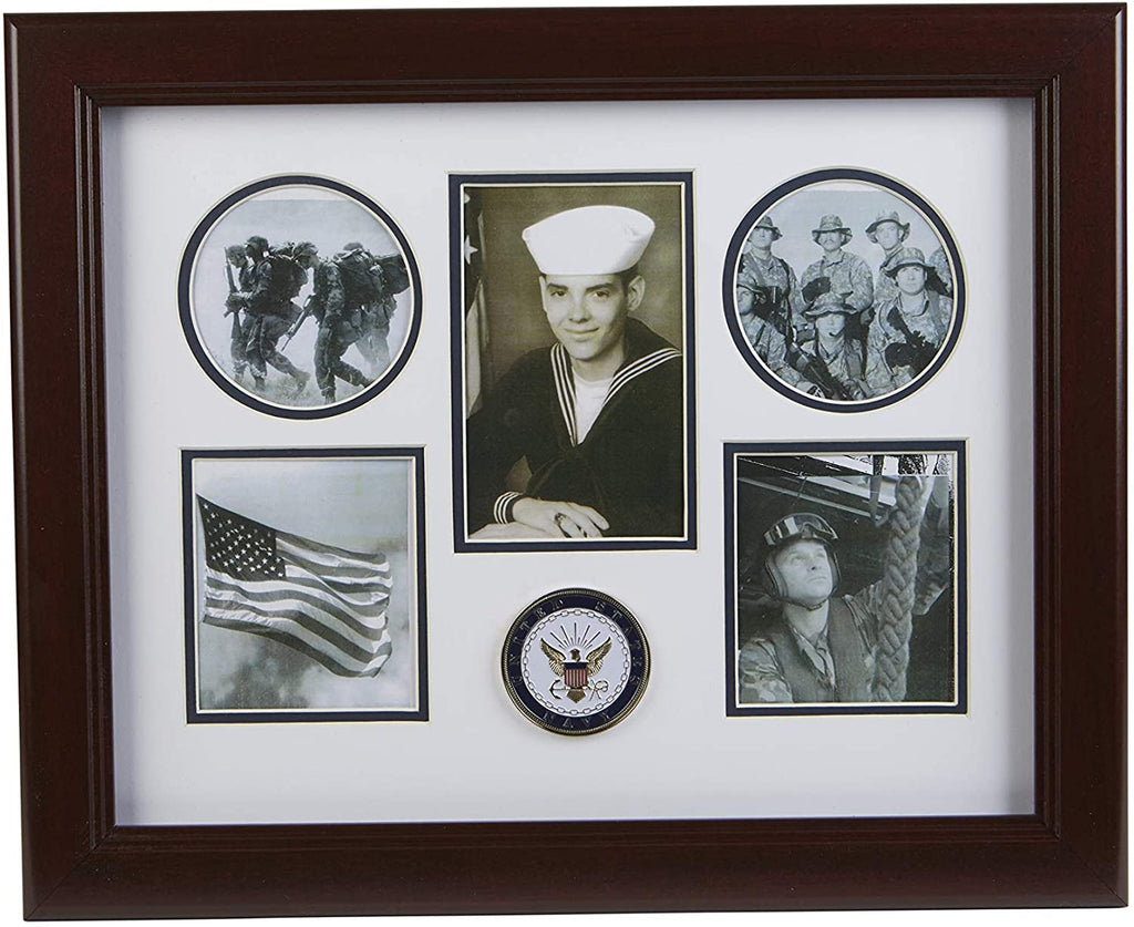 The Military Gift Store US Flag Store U.S. Navy Medallion 5 Picture Collage Frame. The Military Gift Store