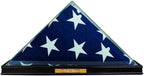 Perfect Cases All Glass Flag Display Case for 9.5' X 5' Flag with Engraving (Black). The Military Gift Store