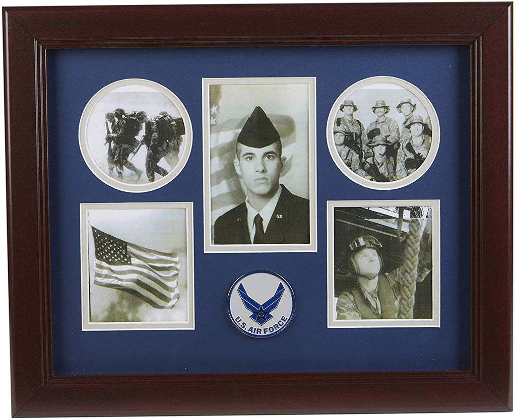 The Military Gift  Store Products Frame Aim High Air Force Medallion 5 Picture Collage Frame. The Military Gift Store