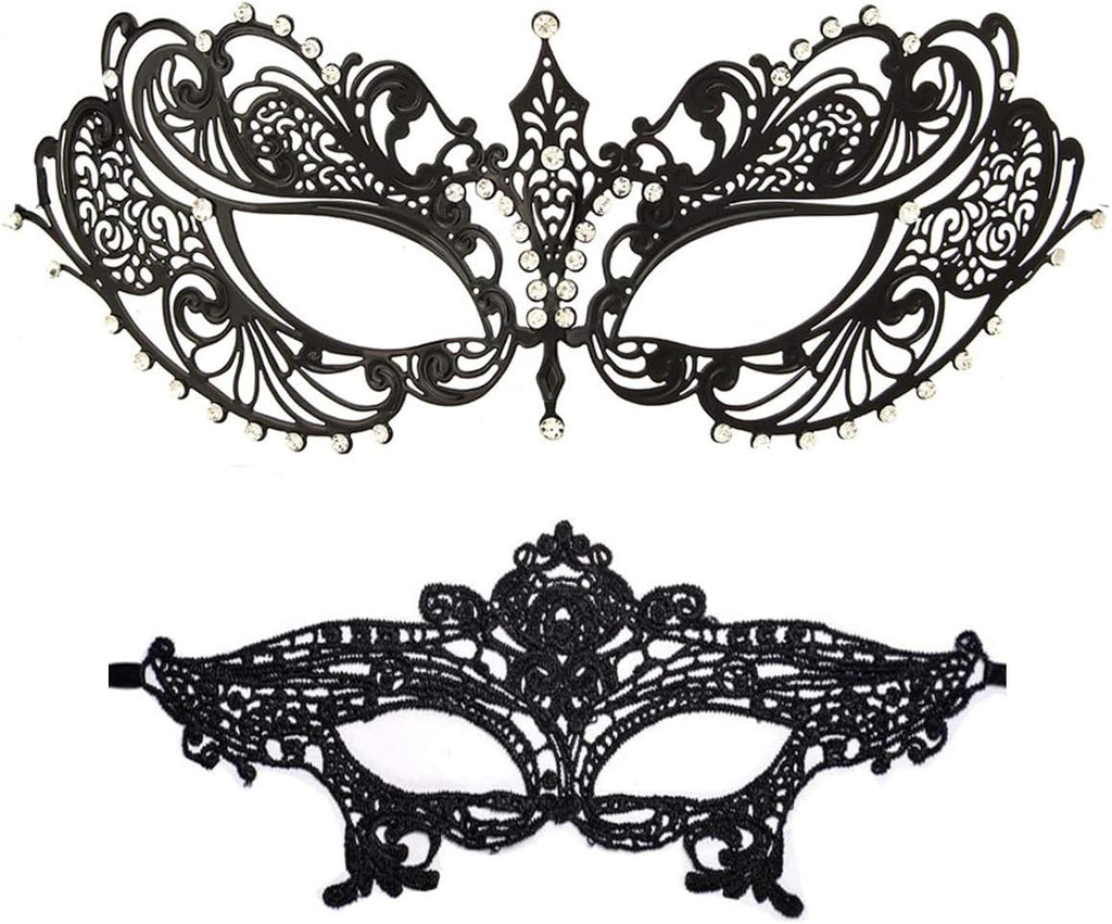 Masquerade Mask for Women Shiny Rhinestone Venetian Party Prom Ball Metal Mask - SJB-DIAMOND ELITES