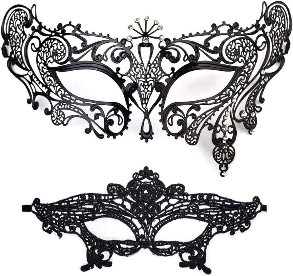Masquerade Mask for Women Shiny Rhinestone Venetian Party Prom Ball Metal Mask - SJB-DIAMOND ELITES