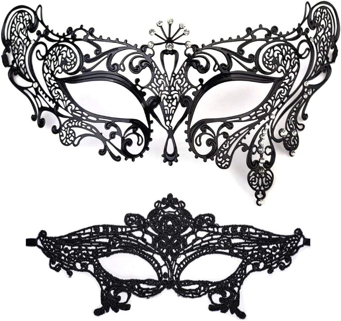 Masquerade Mask for Women Shiny Rhinestone Venetian Party Prom Ball Metal Mask - SJB-DIAMOND ELITES