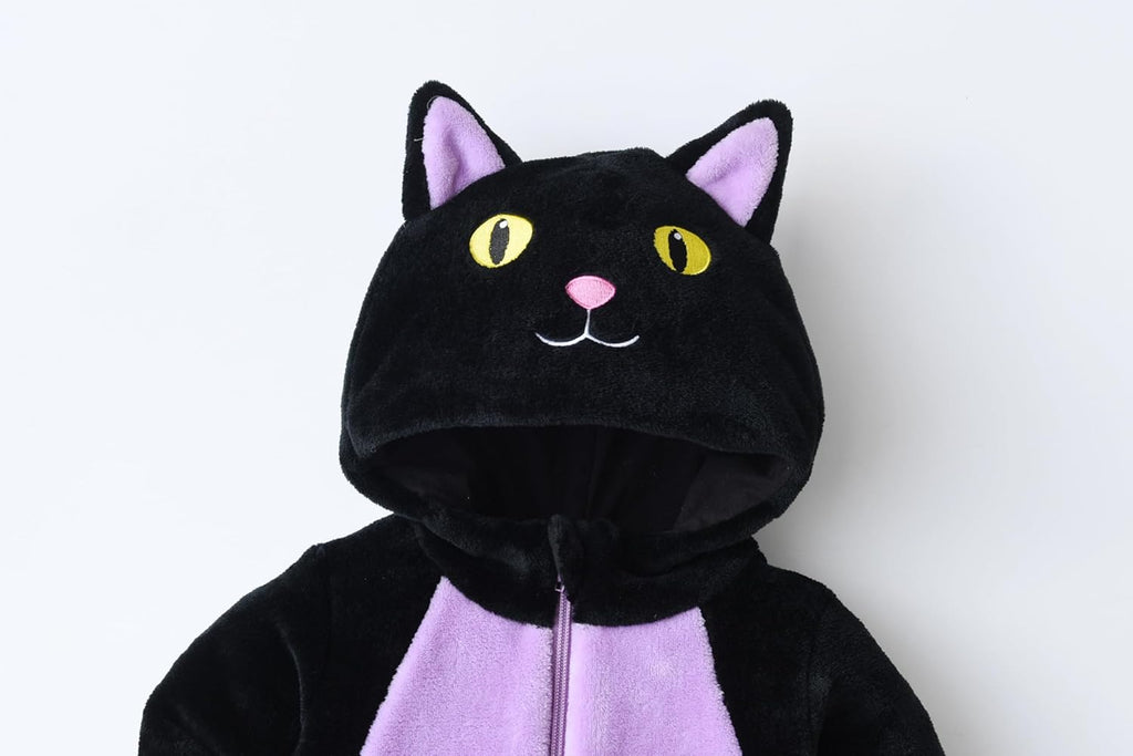 Black Cat Costume for Toddler Baby Girl Boy Halloween Costumes Fuzzy Warm Fall Winter Clothes Halloween Cats Outfit - SJB-DIAMOND ELITES